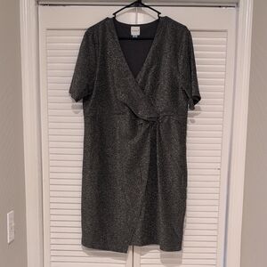Serra Gray Wrap Midi Dress